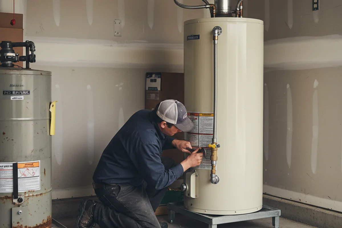Water heater and shutoff valve replacement in Bellaire